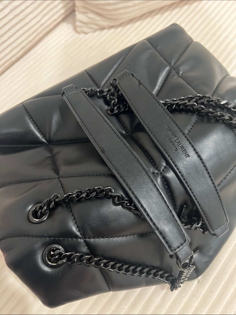 Quilted Chevon Leather Bag - Picture 6 of 8